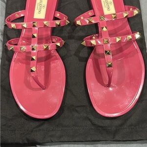 Valentino Fuchsia Studded Sandals